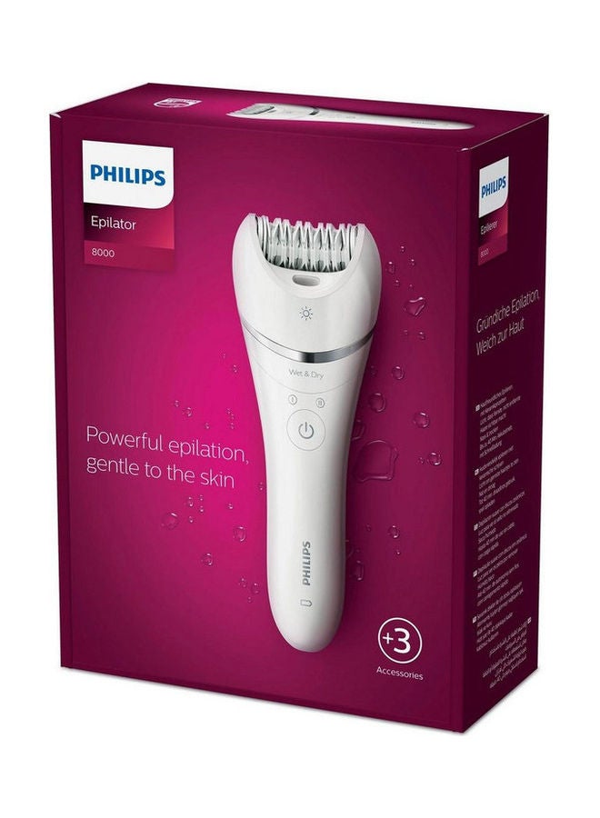 BRE700 Series 8000 Wet and Dry Epilator White/Silver 18x7x7cm