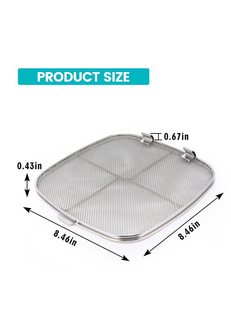 Stainless Steel Splatter Shield, Air Fryer Accessories for Ninja Foodi 5-in-1 Indoor Grill, Replacement Parts Splatter Screen for Ninja Foodi AG300, AG300C, AG301C, AG302, AG400