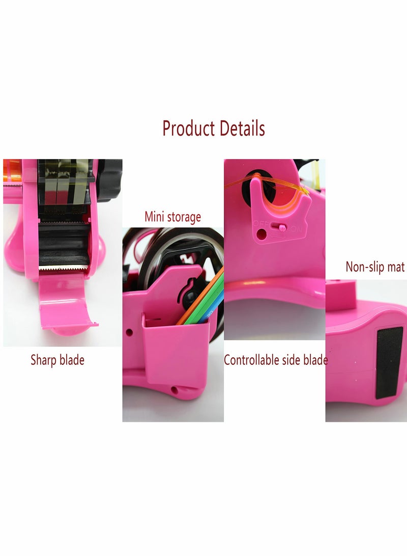 Multiple Roll Cut Heat Tape Dispenser Sublimation for Heat Transfer Tape, Heat Press Thermal Tape Holder Dispenser for Desk with 1 inch and 3 inch Core (Pink)