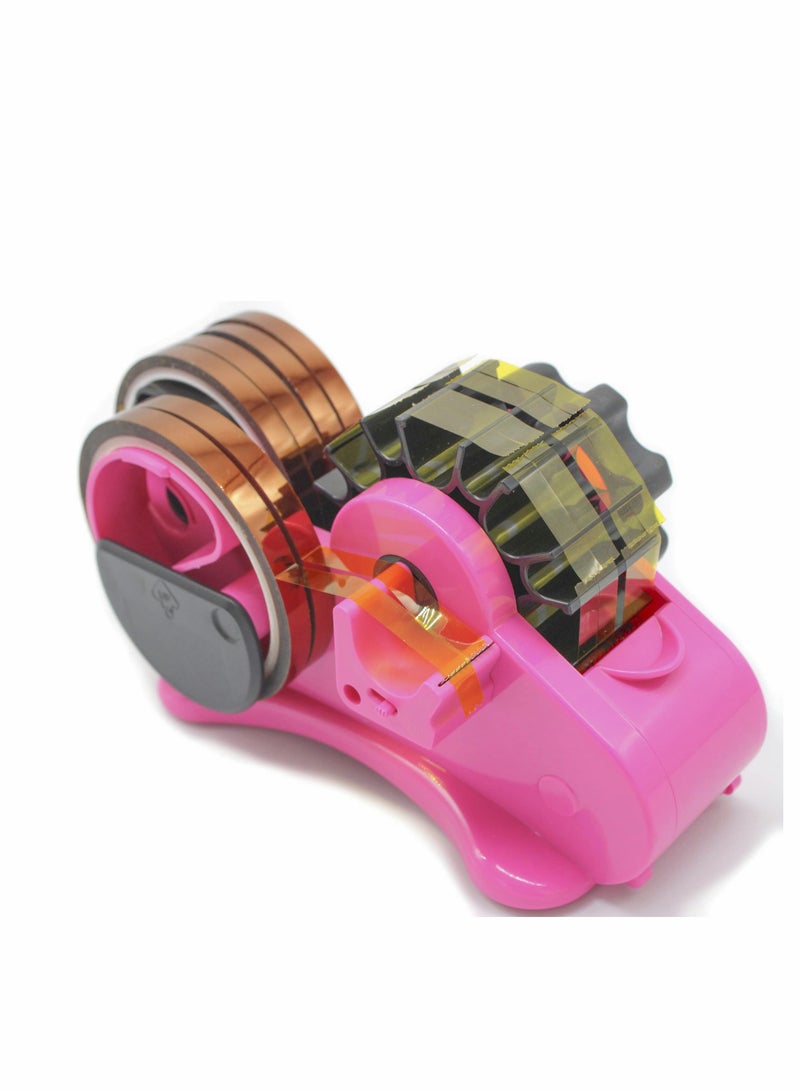 Multiple Roll Cut Heat Tape Dispenser Sublimation for Heat Transfer Tape, Heat Press Thermal Tape Holder Dispenser for Desk with 1 inch and 3 inch Core (Pink)