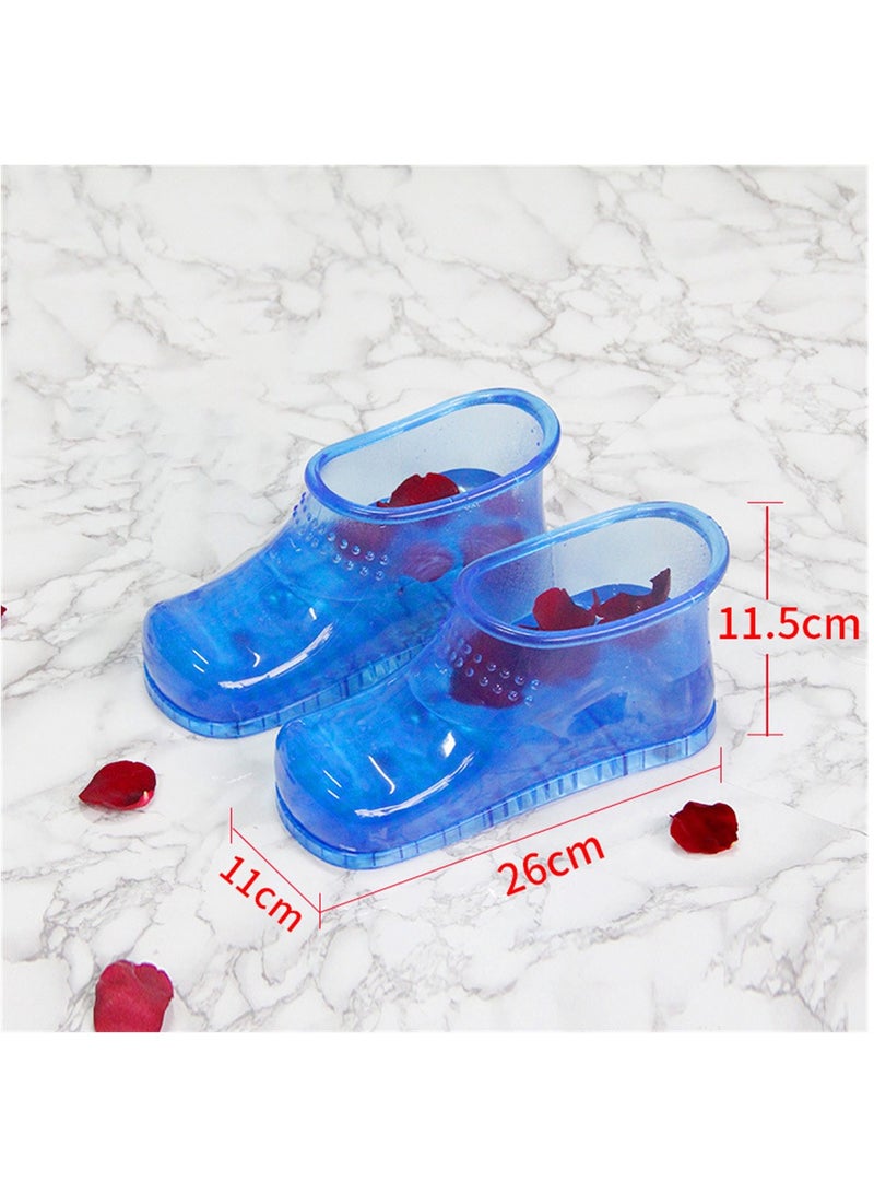 Massage Foot Bath Shoes, 1 Pair Portable SPA Household Relaxation Bucket Boots Thermal Massage to Promote Blood Circulation, Movable Foot Soak Tub Pedicure Foot Spa (Blue)