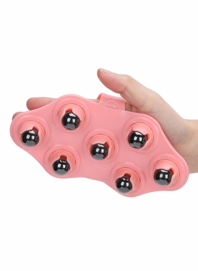 Hand-Held Massager, Palm Shaped Massage Glove with Metal Bead Roller Ball, Full Body Massage Tool for Full Body Care