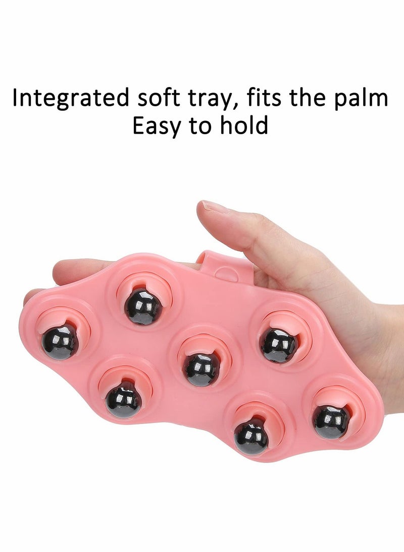 Hand-Held Massager, Palm Shaped Massage Glove with Metal Bead Roller Ball, Full Body Massage Tool for Full Body Care