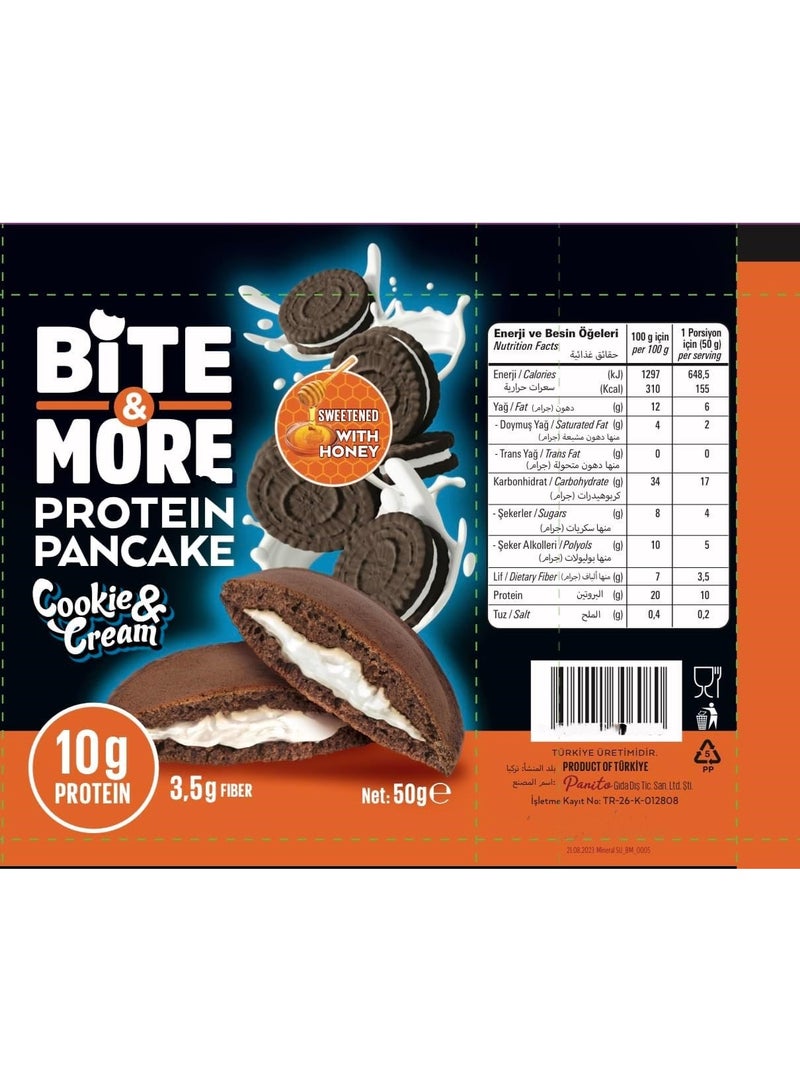 Bite & More Protein Pancake 50g Cookies And Cream Pack of 12