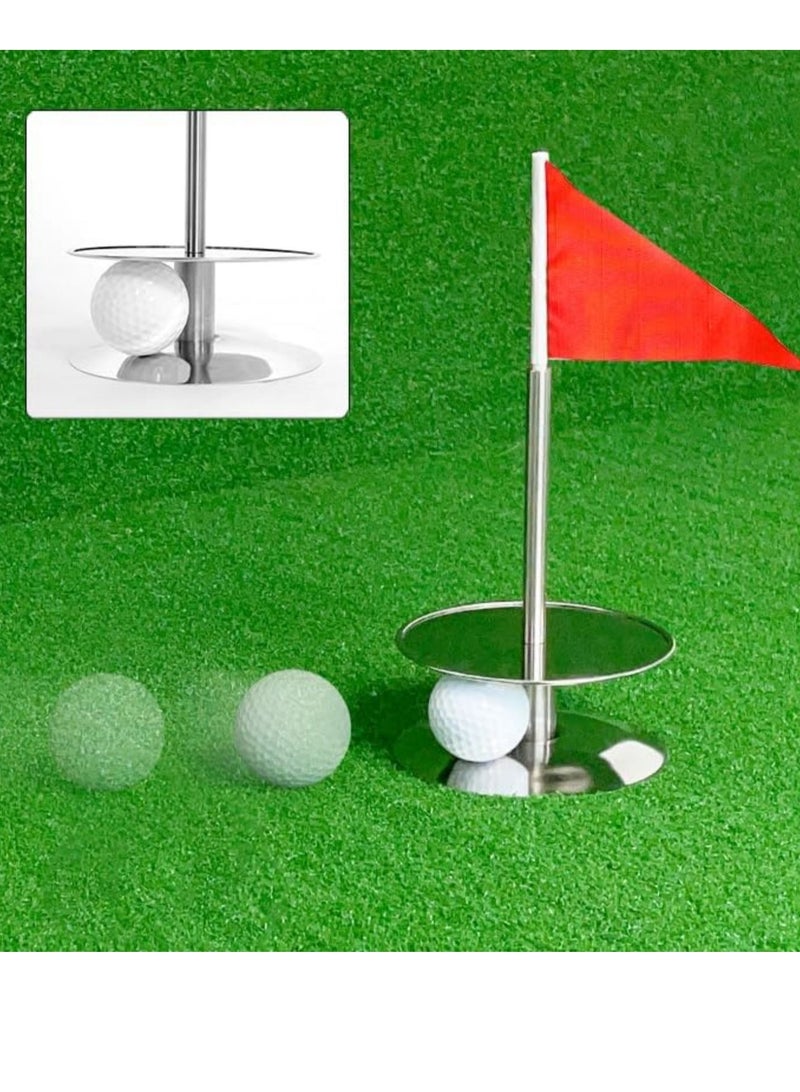 Golf Putting Hole, 360° Golf Green Practice Hole Cup Indoor and Outdoor, Portable Putting Hole for Golf Putt Training, Durable Stainless Steel and Aluminum