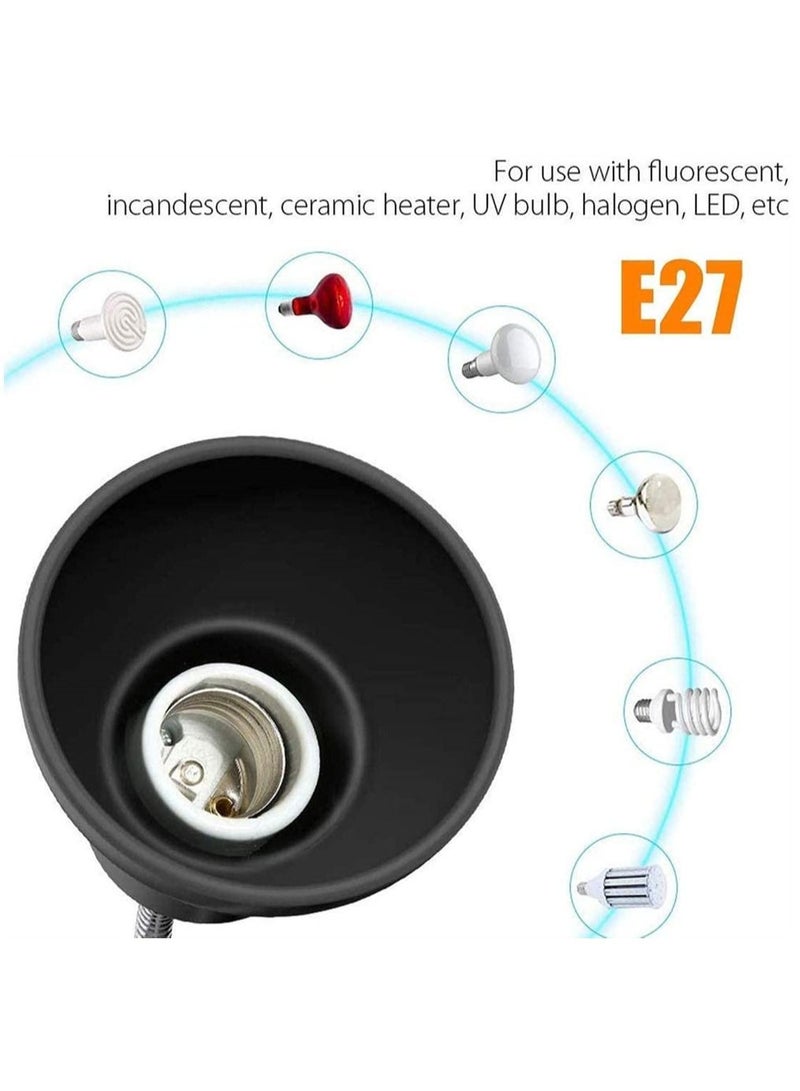 25W Aquarium Light Tortoise Heat Lamp Heat Light for Reptile Pets 360° Adjustable Aquarium Heating Light E27 Clamp-on Pet Heating Emitter for Reptiles Amphibians Lizards Turtle Snakes