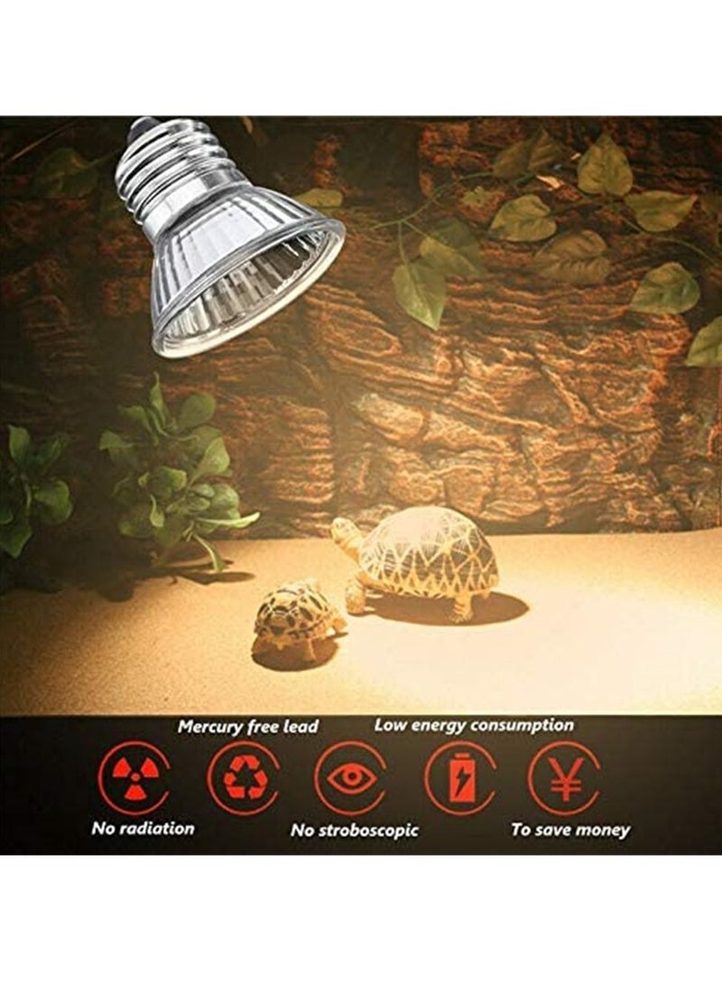 25W Aquarium Light Tortoise Heat Lamp Heat Light for Reptile Pets 360° Adjustable Aquarium Heating Light E27 Clamp-on Pet Heating Emitter for Reptiles Amphibians Lizards Turtle Snakes