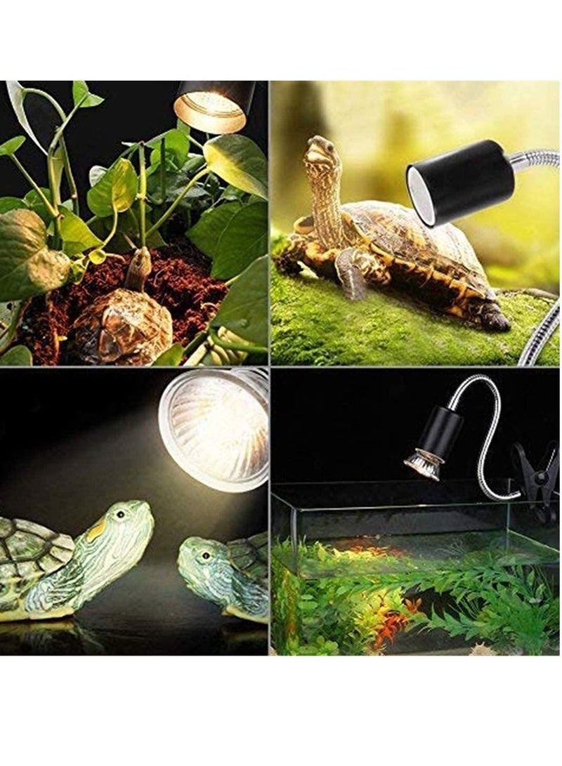 25W Aquarium Light Tortoise Heat Lamp Heat Light for Reptile Pets 360° Adjustable Aquarium Heating Light E27 Clamp-on Pet Heating Emitter for Reptiles Amphibians Lizards Turtle Snakes