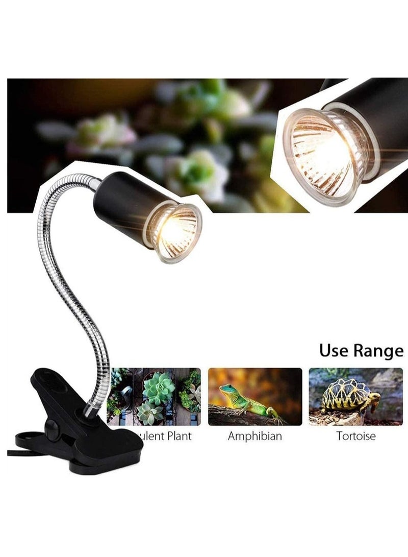 25W Aquarium Light Tortoise Heat Lamp Heat Light for Reptile Pets 360° Adjustable Aquarium Heating Light E27 Clamp-on Pet Heating Emitter for Reptiles Amphibians Lizards Turtle Snakes