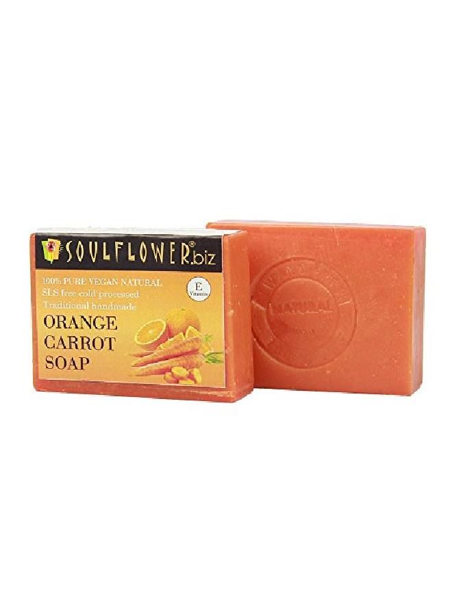 Orange Carrot Soap Handmade 100% Pure Natural Cold Processed Grade 1 Bis Standard Premium Luxurious Soap With Essential Oils Exotic Herbs Aroma 150G