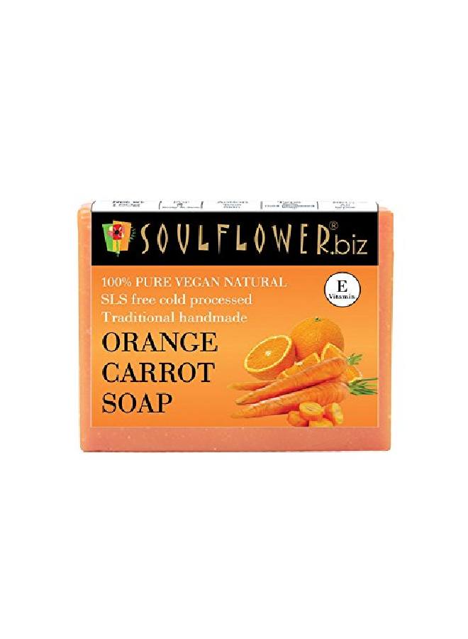 Orange Carrot Soap Handmade 100% Pure Natural Cold Processed Grade 1 Bis Standard Premium Luxurious Soap With Essential Oils Exotic Herbs Aroma 150G