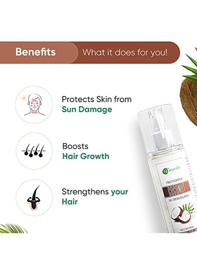 Essence Of Nature Fractionated Coconut Carrier Oil Natural Skin Moisturizer, Therapeutic, Odorless, 200 Ml