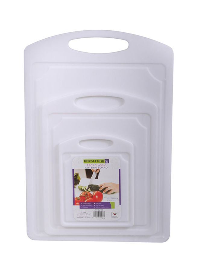 3-Piece Cutting Board Set White 25x25x25cm