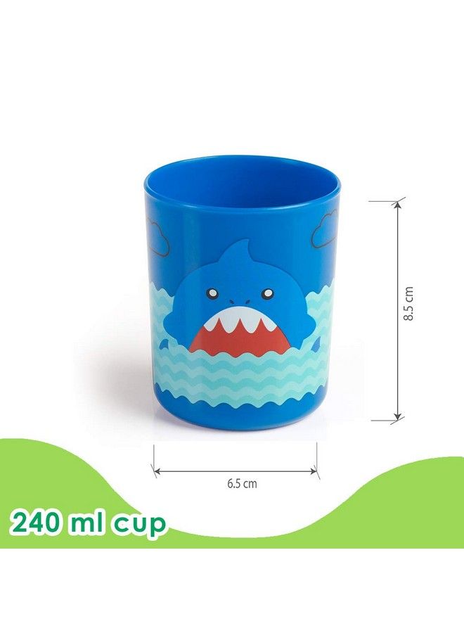 Boo Boo Cup For Kids 100% Bpa Free Training Cup Set For Baby;Toddlers Unbreakable 3Pcs Baby Tumbler Glass Set 240 Ml 8 Oz.(Blue & Green 18M+)