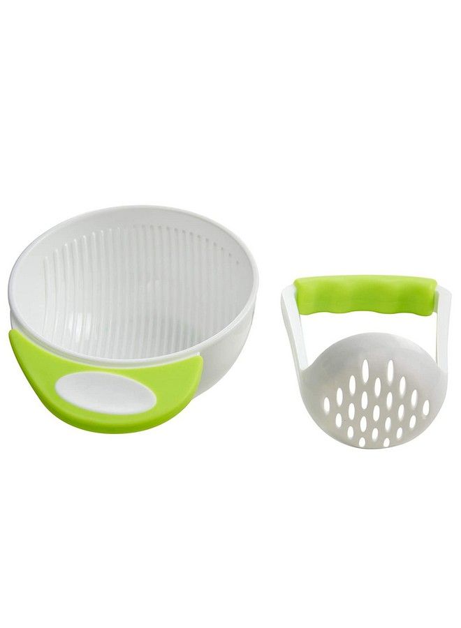 Grinding Feeding Bowl Portable Masher Serving Bowl For Baby Food Preparation Green