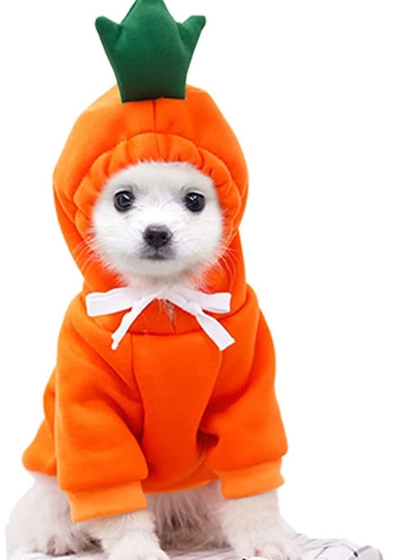 Dog Cat Hoodie Costume KASTWAVE Pet Clothes Dog Pet Halloween Cosplay Dress Cute Carrot Shape Warm Jacket Pet Cold Weather Sweatshirt Clothes Outfit Outerwear for Cats Puppy Small Large Dogs