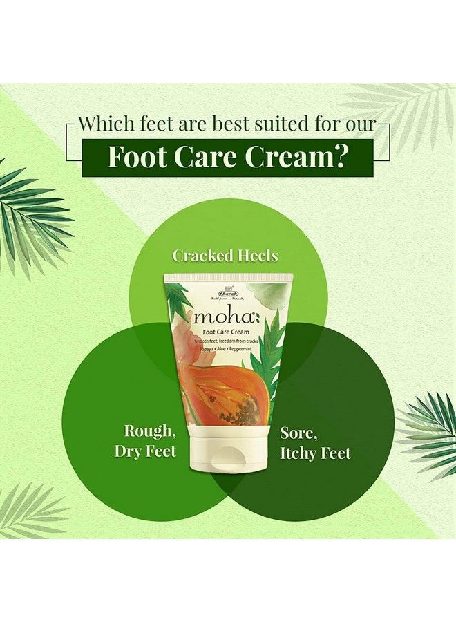 Foot Cream For Rough Dry And Cracked Heel Feet Cream For Heel Repair With Benefits Of Aleovera Papaya & Peppermint (50 Ml X 2)