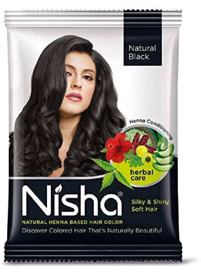 Natural Black Hair Color Dye Henna Based Black Dye Henna For Hair Men Women Hair Color Black Henna Powder Hair Color Dye Black Without Ammonia 10Gm Pack Of 10
