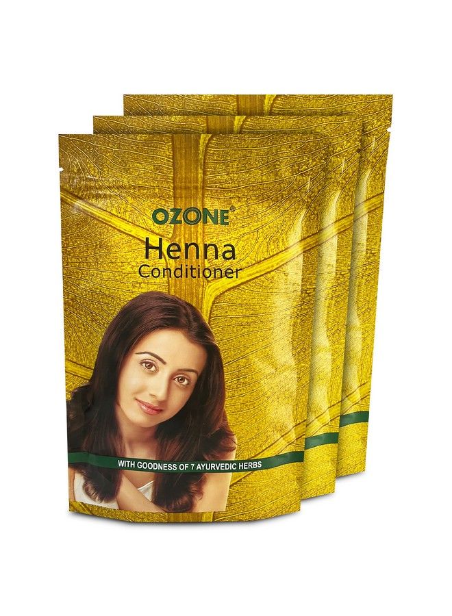 Henna (Mehndi) Powder ; Enriched With Bhringraj Amla Reetha Methi & Shankapushpi ; For Naturally Colored Hair Hair Growth Clean Healthy & Bouncy Hair ; 100Gm (Pack Of 3)