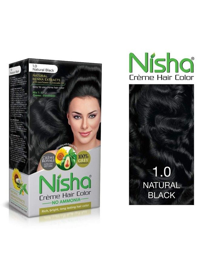 Nisha Creme Hair Color Combo Pack Rich Bright Long Lasting Shine Hair Colour (60Gm + 90Ml + 18Ml Nisha Conditioner) (Pack Of 2 Natural Black & Dark Brown)