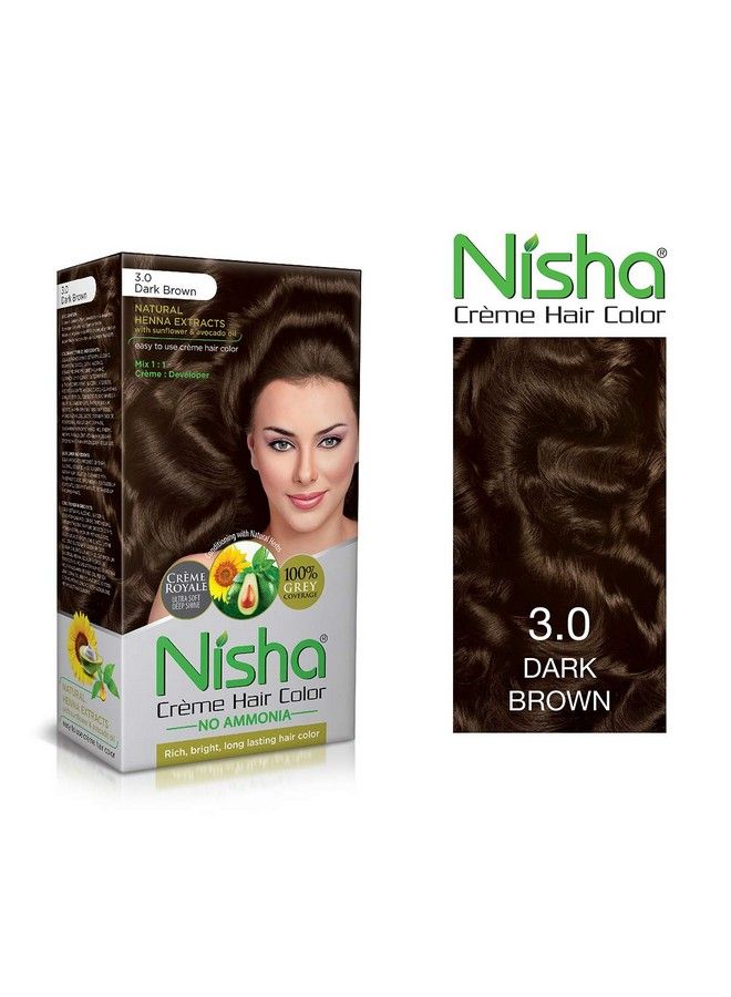 Nisha Creme Hair Color Combo Pack Rich Bright Long Lasting Shine Hair Colour (60Gm + 90Ml + 18Ml Nisha Conditioner) (Pack Of 2 Natural Black & Dark Brown)