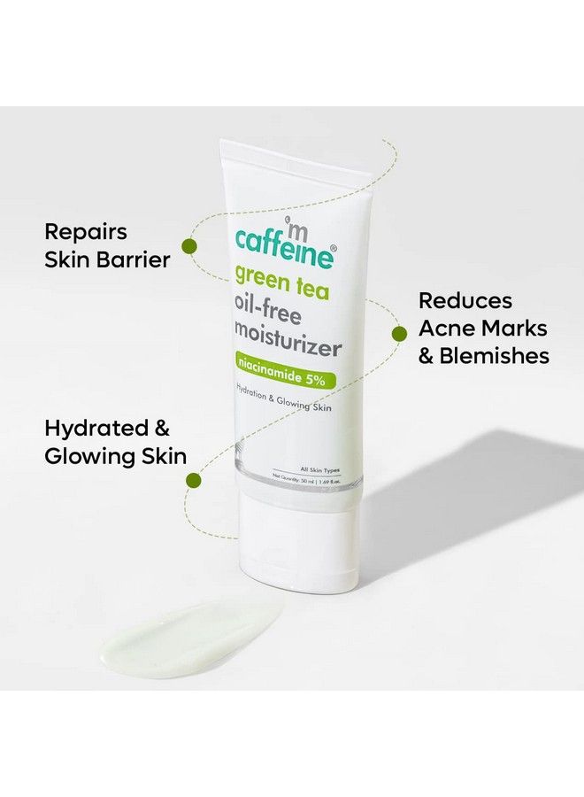 Green Tea Oilfree Moisturizer With 5% Niacinamide; Hyaluronic Acid For 24H Hydration & Glowing Skin| Reduce Blemishes & Acne Marks; Antioxidant Rich & Lightweight; For Oily Skin 50 Ml