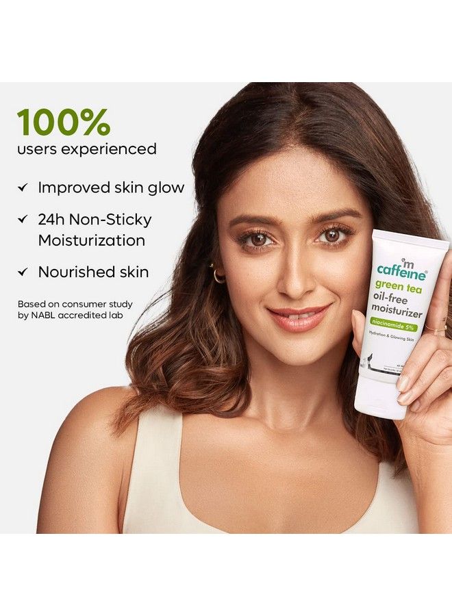 Green Tea Oilfree Moisturizer With 5% Niacinamide; Hyaluronic Acid For 24H Hydration & Glowing Skin| Reduce Blemishes & Acne Marks; Antioxidant Rich & Lightweight; For Oily Skin 50 Ml