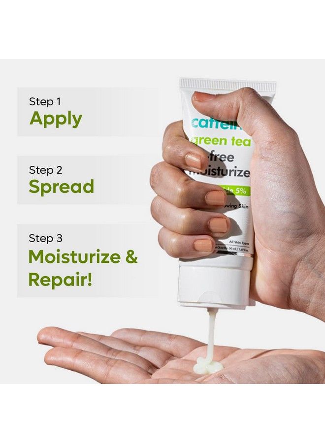 Green Tea Oilfree Moisturizer With 5% Niacinamide; Hyaluronic Acid For 24H Hydration & Glowing Skin| Reduce Blemishes & Acne Marks; Antioxidant Rich & Lightweight; For Oily Skin 50 Ml