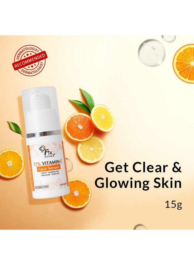 17% Vitamin C Face Serum For Glowing Skin ; Retinol Face Serum ; Skin Brightening Vit C Serum For Women And Men ; Anti Aging Night Face Serum ; Niacinamide Serum 15G