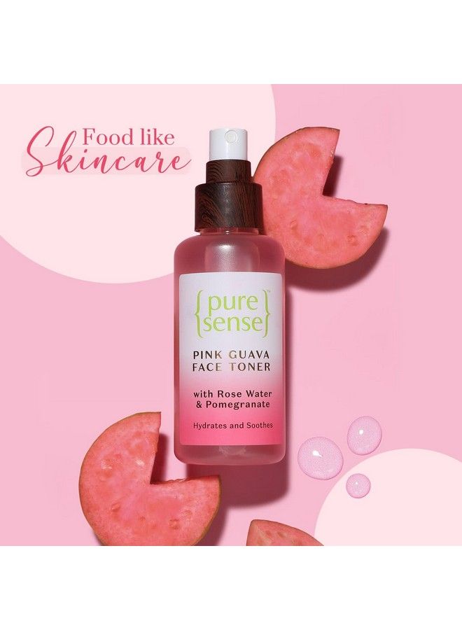 Pink Guava Face Toner With Rose Water Pomegranate & Bamboo Water For Daily Revitalised & Glowing Skin; All Skin Types; 100Ml