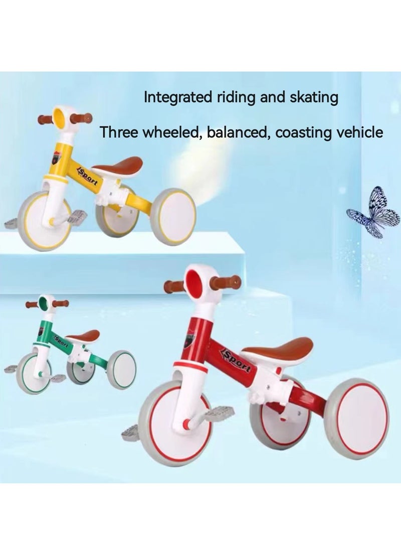 Bicycle Three in One Children's Tricycle Suitable For 1-4 Years Old, Tricycle With Detachable Pedals, Baby Balance Bicycle Three in One Children's Riding Toys, Gifts And Toys For Boys And Girls (red)