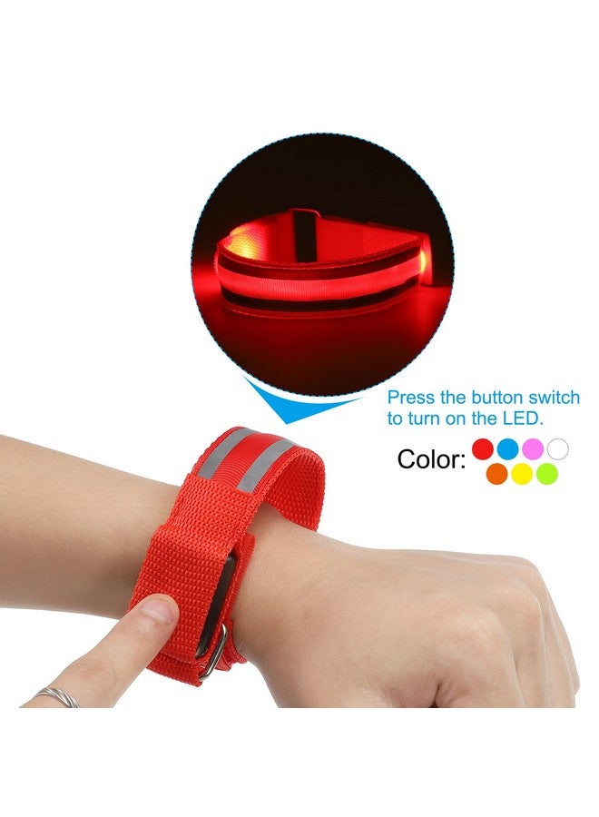 Led Wristband 4 Pack Light Up Bracelets Led Armbands Glow In The Dark Safety Wrist Band For Parties Concerts Festivals Night Run White