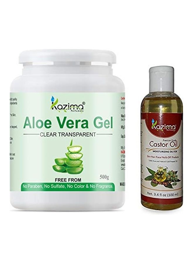 Pack Of 2 Aloe Vera Gel And Castor Oil 100ml