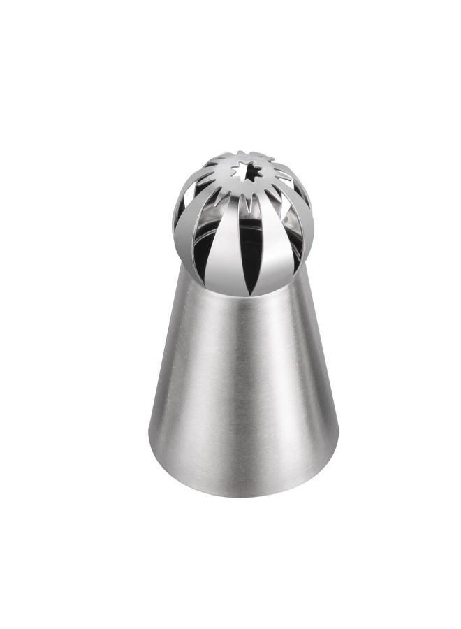 5-Piece Flower Ball Tip Cake Piping Nozzle Silver 3 x 3 x 5.7cm