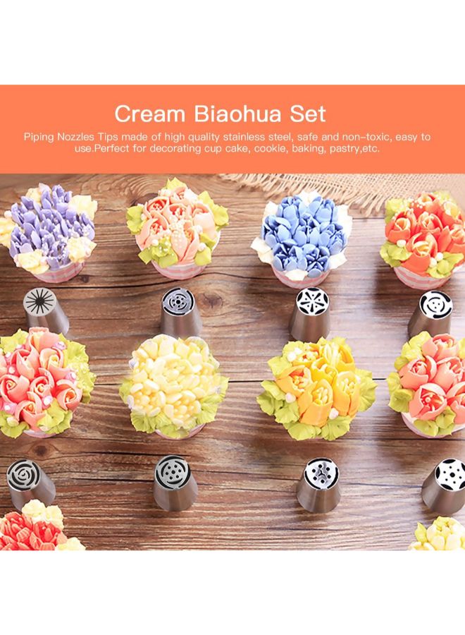 10-Piece Sphere Ball Tip Icing Nozzle Silver 3.7 x 3.7 x 4.1centimeter