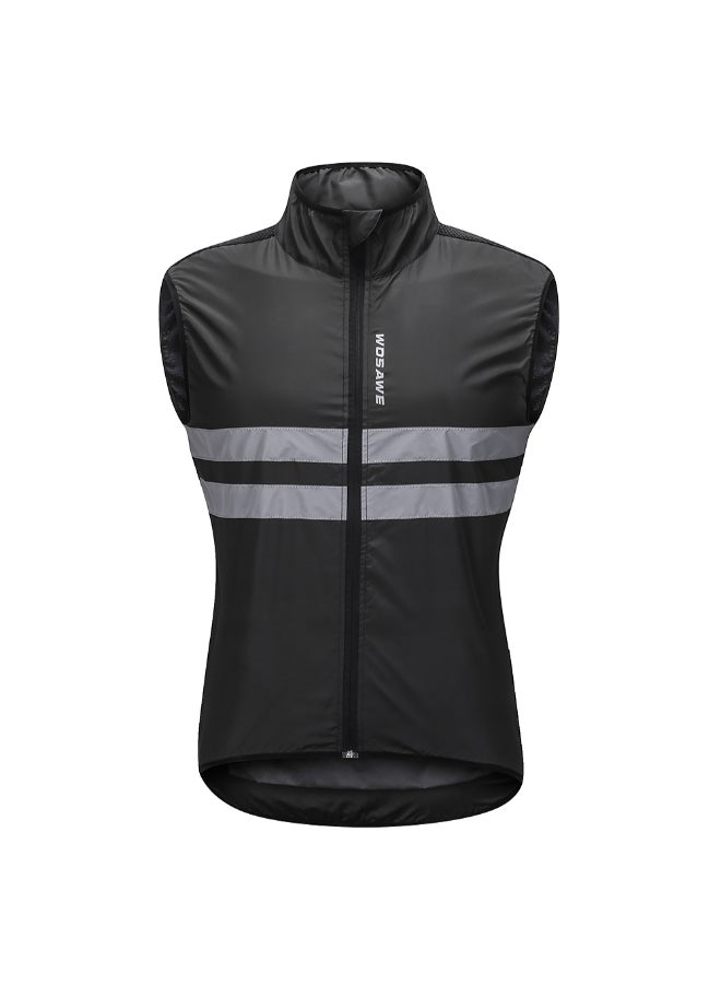 Wosawe Sleeveless Breathable MTB Bike Riding Sport Jacket Black/White