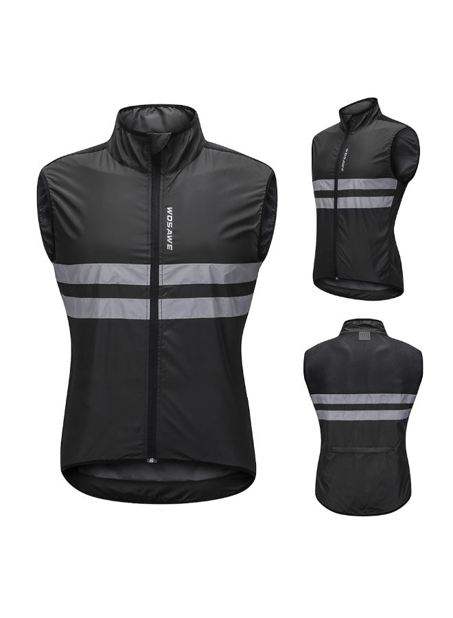 Wosawe Sleeveless Breathable MTB Bike Riding Sport Jacket Black/White