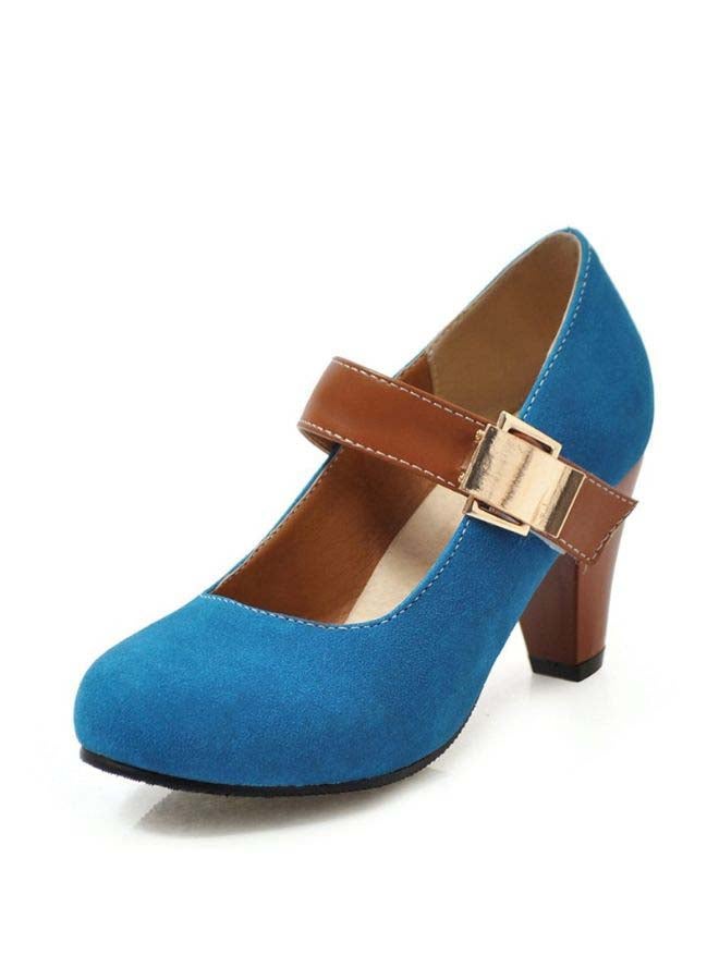 Heeled Dress Sandals Blue/Brown