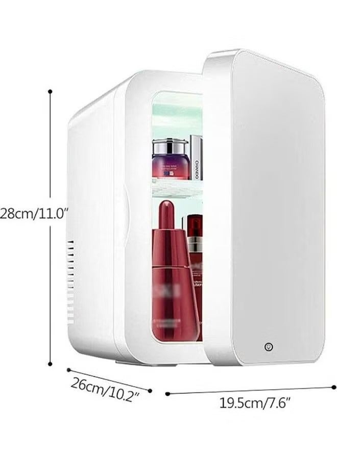 Mini Makeup Beauty Fridge with Mirror White