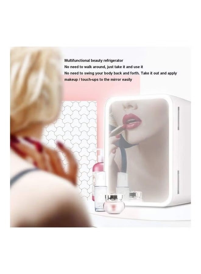 Mini Makeup Beauty Fridge with Mirror White