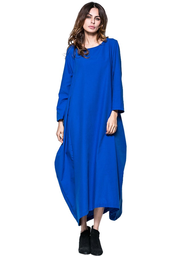 Long Sleeve Islamic Dress Blue