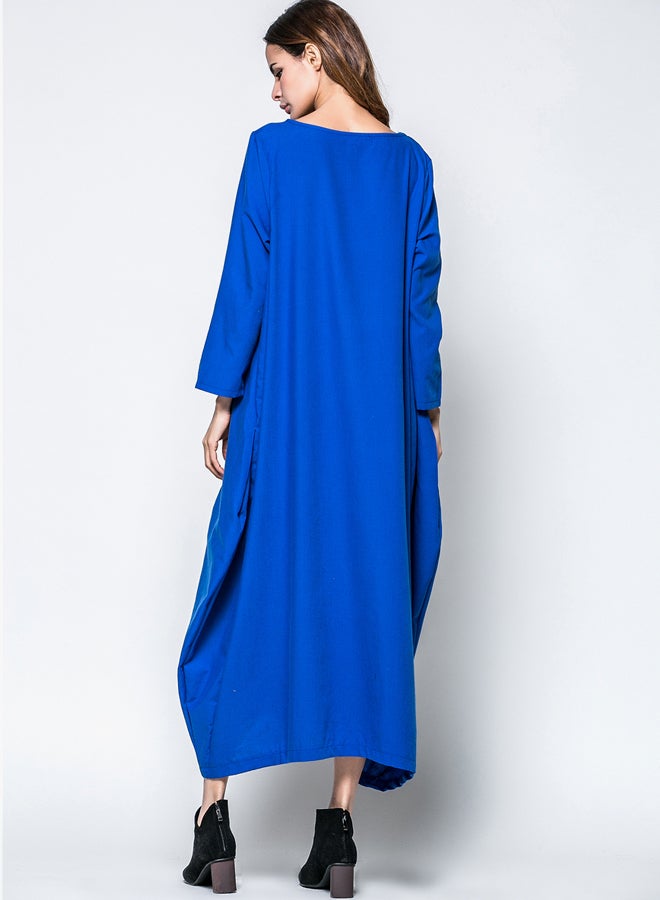 Long Sleeve Islamic Dress Blue