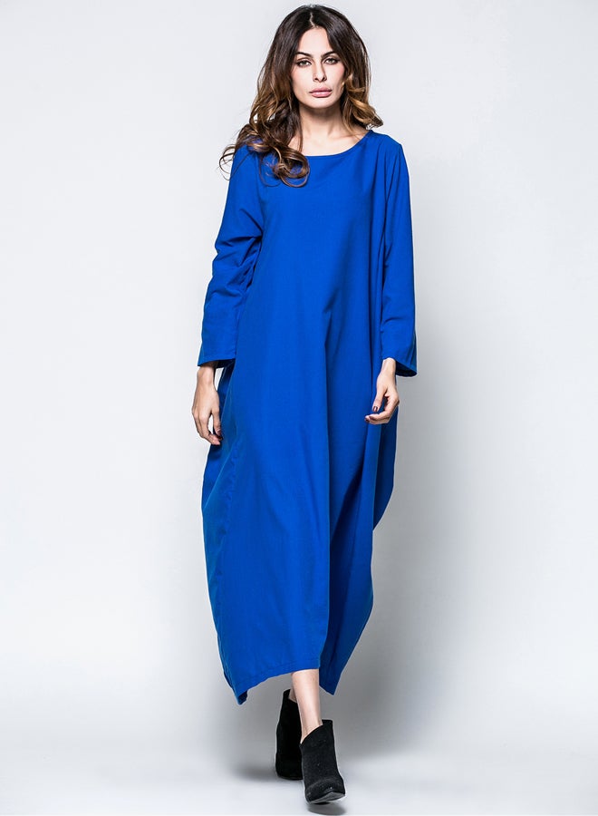 Long Sleeve Islamic Dress Blue