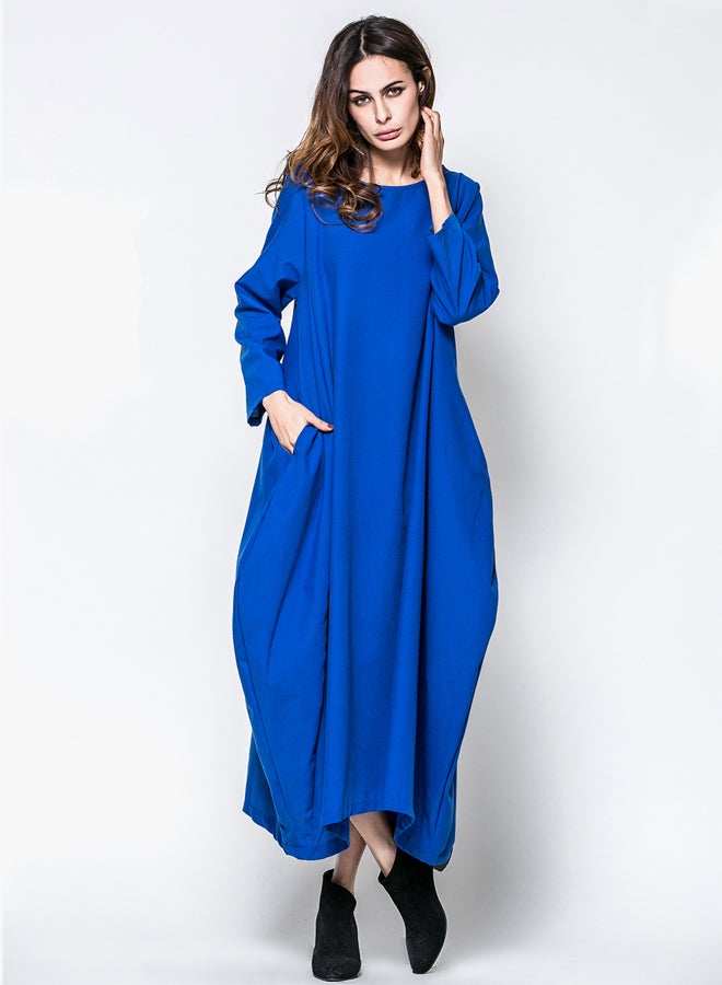 Long Sleeve Islamic Dress Blue