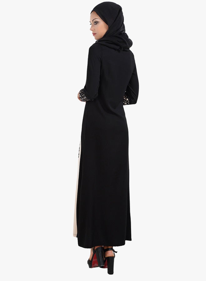 Long Sleeves Dress Black/Beige