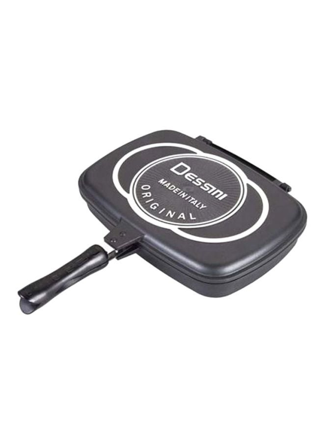 Double Sided Grill Pan Black/Silver 45x7.5x36cm