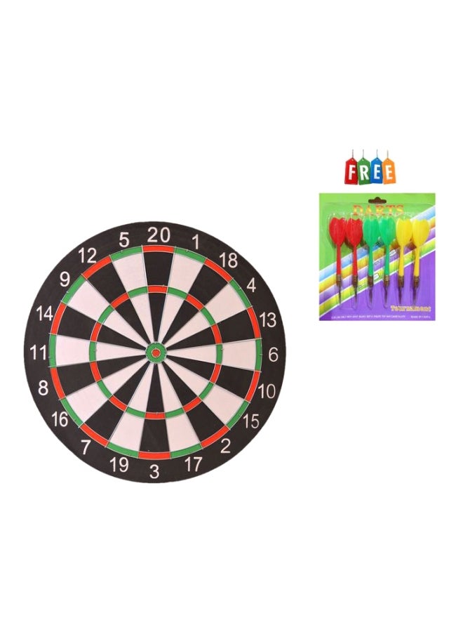 Wooden Darts Board With Dart - 42 cm 42cm