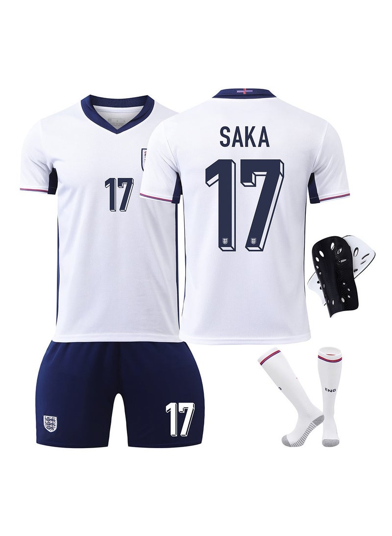 2024 European Cup England Children's Youth Football Jersey Four-piece Set No. 17