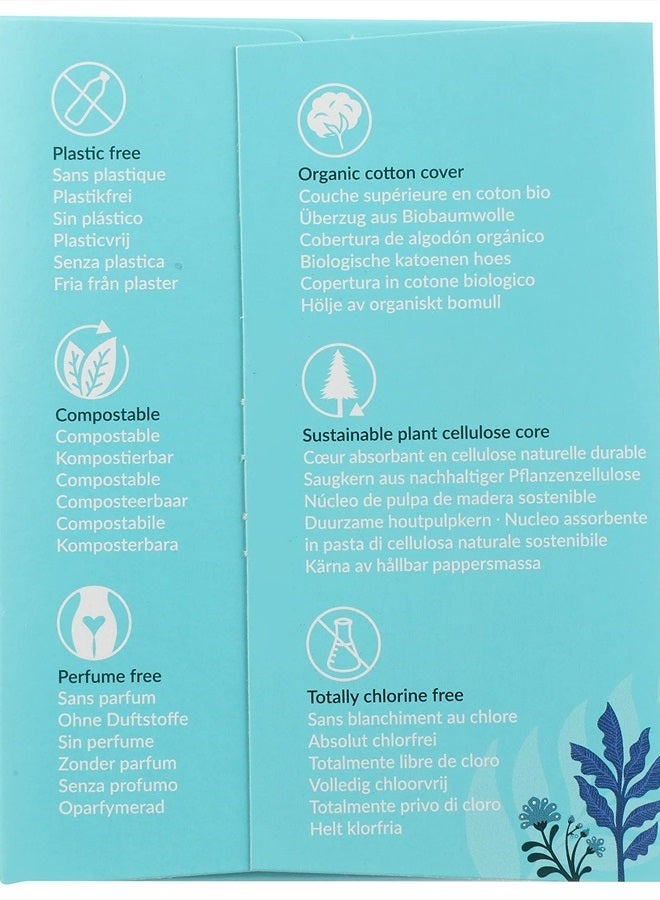 Natracare Slim Fitting Ultra Pads with Wings, Super Plus, Made with Certified Organic Cotton, Ecologically Certified Cellulose Pulp and Plant Starch (1 Pack, 12 Pads Total)