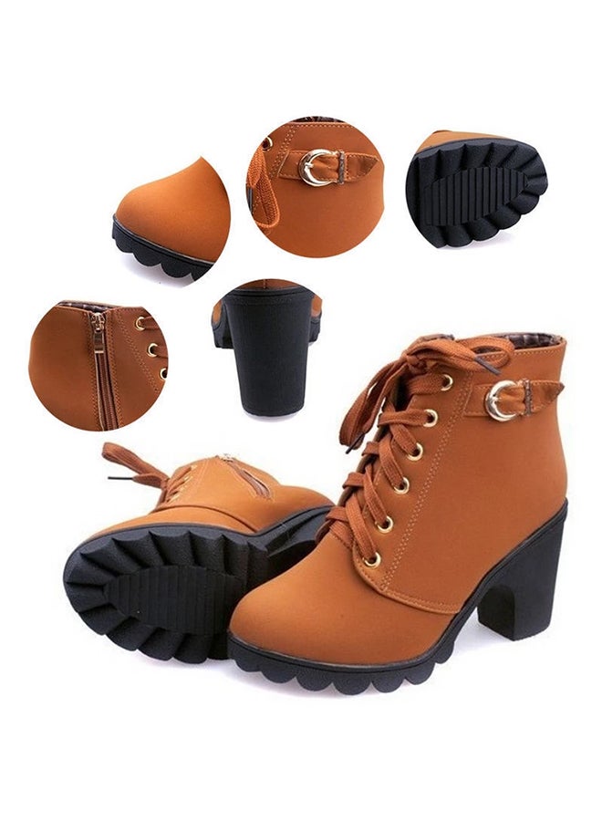 Heeled Ankle Boots Brown